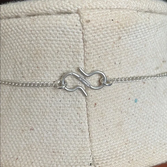 Elegant Silver and Turquoise Butterfly Necklace - Picture 3 of 4